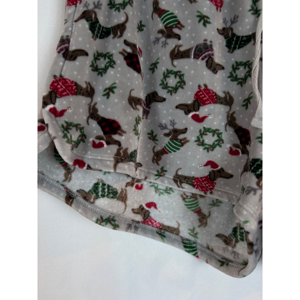 Cynthia Rowley Christmas Dachshund Pajama Shorts Gray Fleece Dog Print Small - Picture 3 of 5